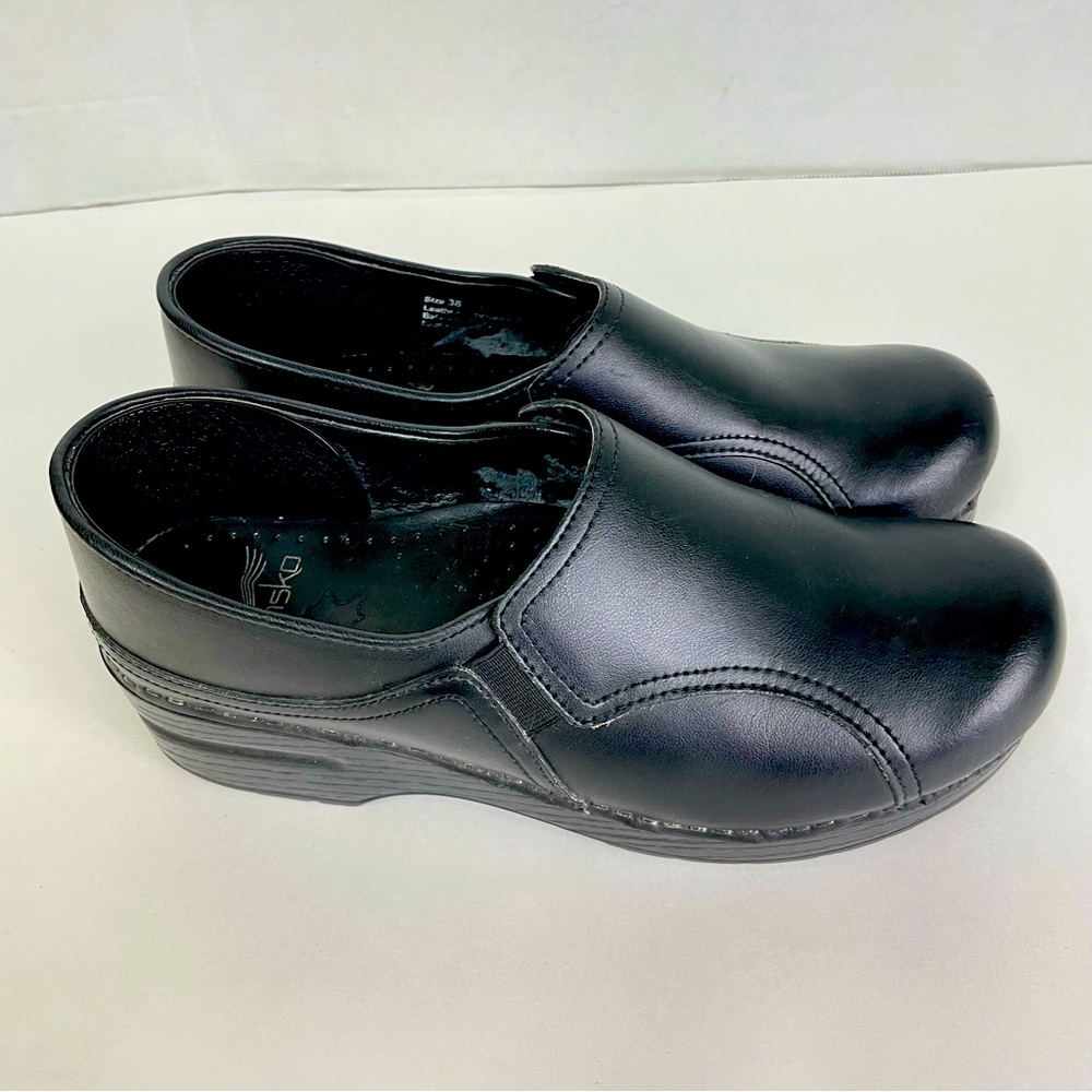 DANSKO Professional Clogs Black Leather, Size 38